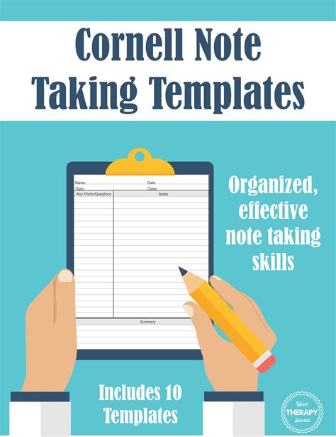 Cornell Note Taking Templates Organized Effective Note Taking