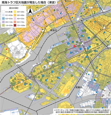 大阪市：水害ハザードマップ（港区） （…>災害に備える>ハザードマップ）