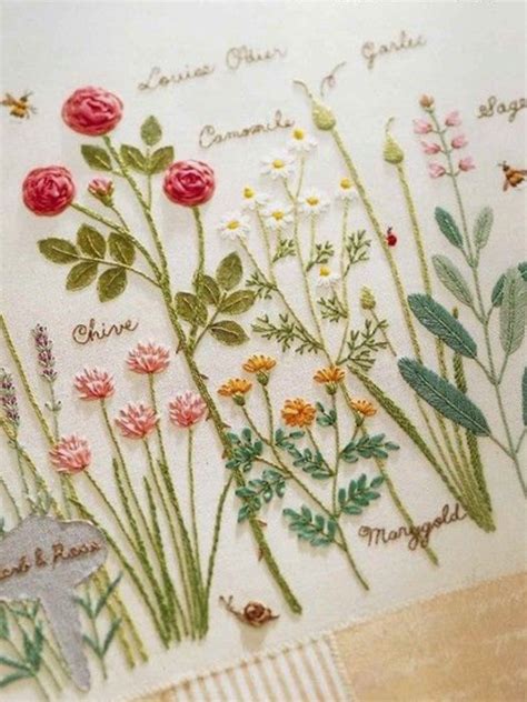 Rose And Herb Garden Embroidery Embroidery Craft Embroidery Book