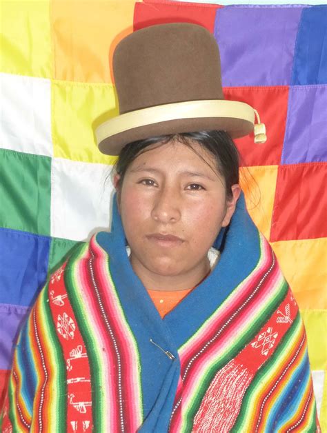 A Cholita Bolivian Indigenous Woman She Is Wearing Her Traditional