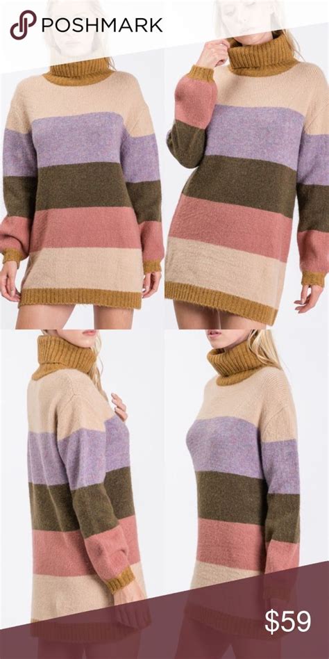 Colorblock Turtleneck Sweater Dress Turtleneck Sweater Dress Turtleneck Sweater Turtle Neck