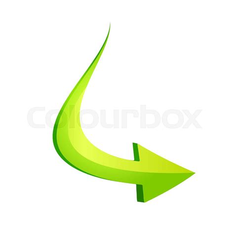 Green Arrow In Curve Style Stock Vector Colourbox