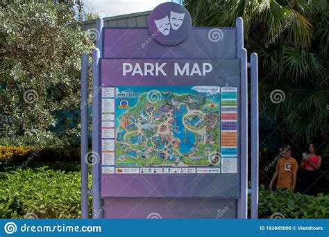 Park Map At Seaworld In International Drive Editorial Photo Image Of