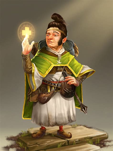 Artstation Halfling Cleric Gabriel Cassata Dungeons And Dragons