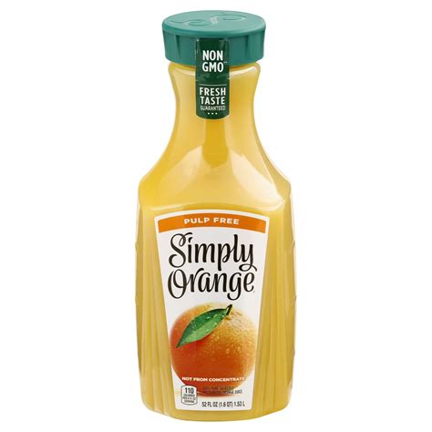 Simply Orange Pulp Free Orange Juice Drink 52 Oz 52 Fl Oz Shipt