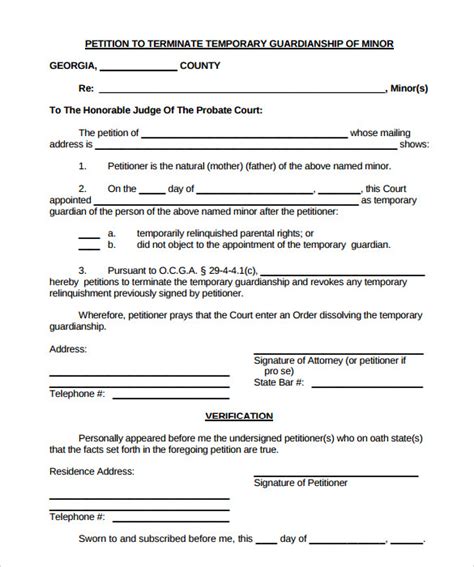Free 8 Sample Temporary Guardianship Forms In Pdf Ms Word