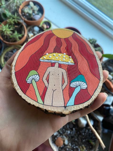 Natural Naked Mushroom Lady Painting Altar Piece Etsy My XXX Hot Girl