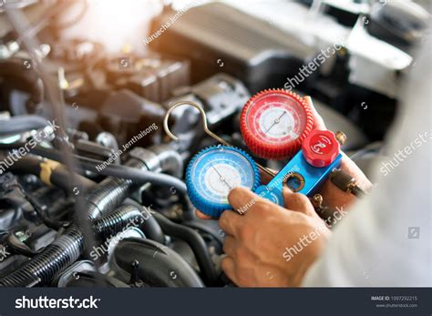 Check Car Air Conditioning System Refrigerant Stock Photo 1097292215