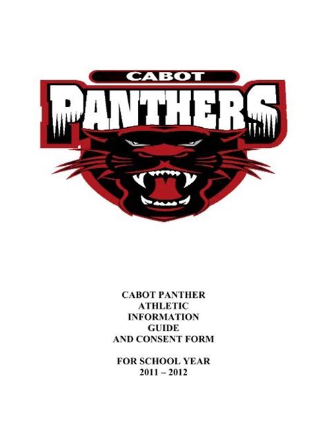 Cabot Panther Athletic Information Guide And Consent Form For School