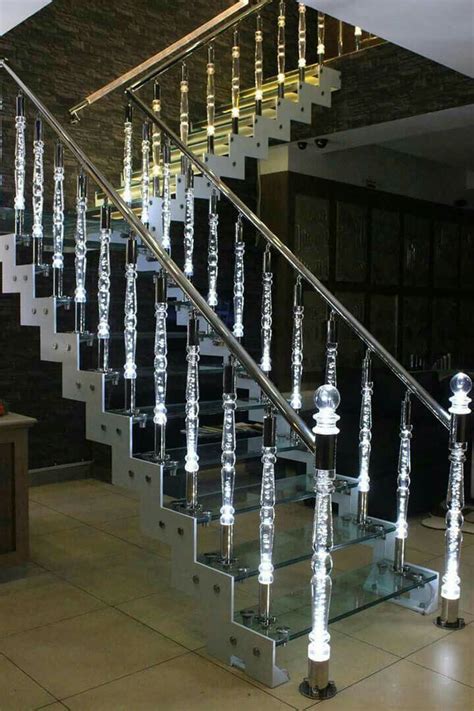 Interior Acrylic Stainless Steel Staircase Material Grade Ss304 Rs