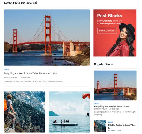 New Postx Starter Layout Pack Using Wordpress For Travel Blog Wpxpo