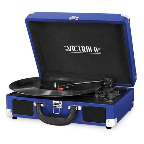 Victrola Bluetooth Suitcase Record Player With Speed Turntable VSC BT CBT The Home Depot
