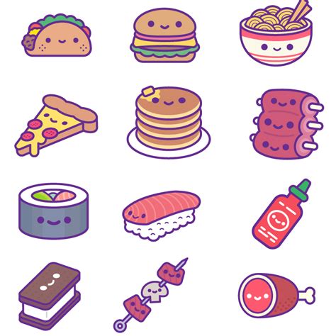8 Best Images Of Printable Food Stickers Free Printable Jo Kawaii Set