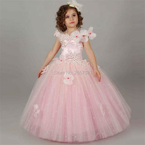 Agradável Rosa Ball Vestido Flower Girl Dresses Vestidos De Formatura
