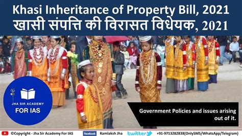 Khasi Inheritance Of Property Bill 2021 Khasi Tribe Tribal Issues