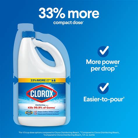 Clorox Disinfecting Bleach Regular Concentrated Formula 81 Oz Bott