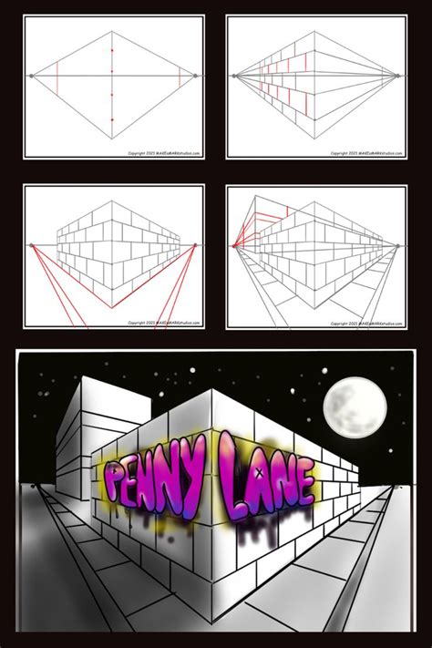 How To Draw A 2 Point Perspective Graffiti Brick Wall Make A Mark