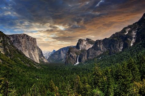 Download Waterfall Forest Mountain Landscape Yosemite Falls Nature