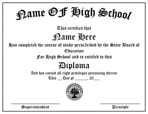 Free High School Diploma Template With Seal Pdf Addictionary