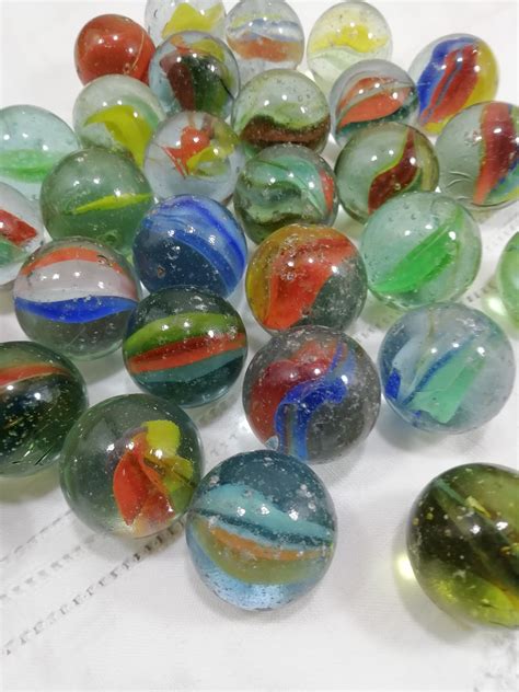 30 Assorted Vintage Large Marbles Assorted Designs And Etsy Uk