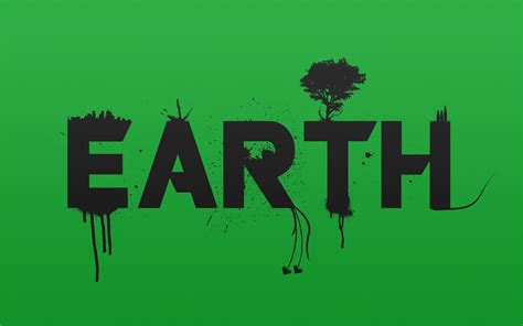 Text Earth Typography Simple Background Green Background