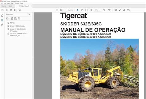 Tigercat SKIDDER 632E 635G MANUAL DE OPERAÇÃO PDF DOWNLOAD
