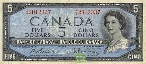 Canadian money exchange us dollars. 5 Canadian Dollars series 1954 - Exchange yours for cash today