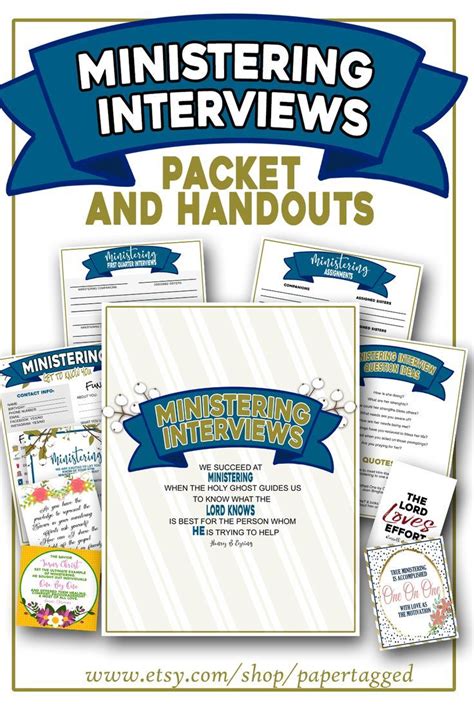 Ministering Interviews Packet Ministering Interview Assignment Cards