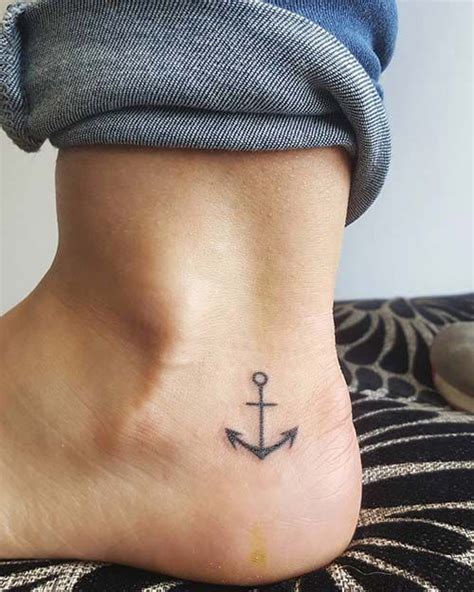 Simple Anchor Ankle Tattoo Design