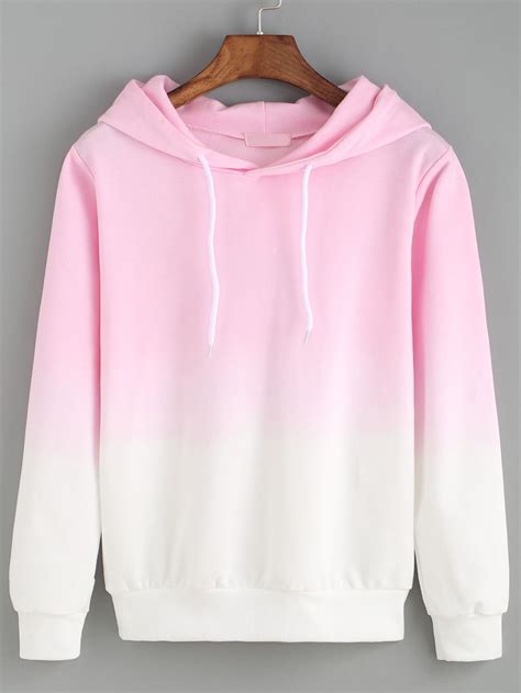 Pin By Ayah Ahmad On Cute Sweatshirts Hooded Pink Ombre Loose