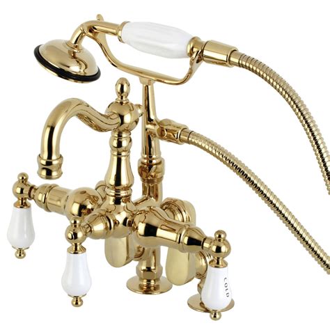 Kingston Brass Cc T Clawfoot Tub Filler With Hand Shower Polished