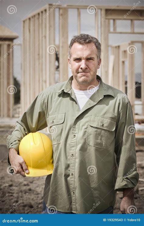Rugged Male Construction Worker Stock Image Image Of Contractor