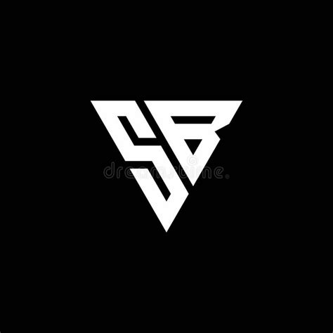Sb Logo Letter Monogram With Triangle Shape Design Template Stock