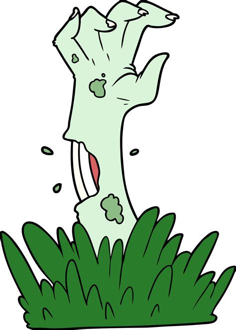 cartoon zombie rising from grave 12357444 vector art at vecteezy