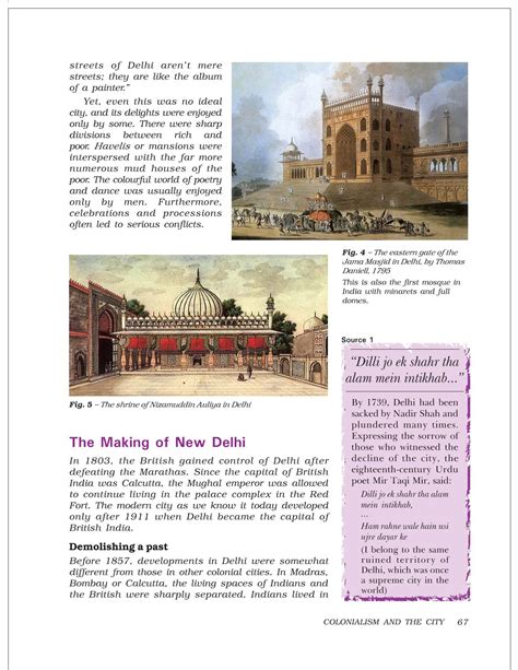 Colonialism And The City Ncert Book Of Class 8 History Part I