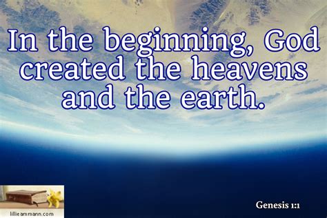 In The Beginning God Created The Heavens And The Earth Genesis 11