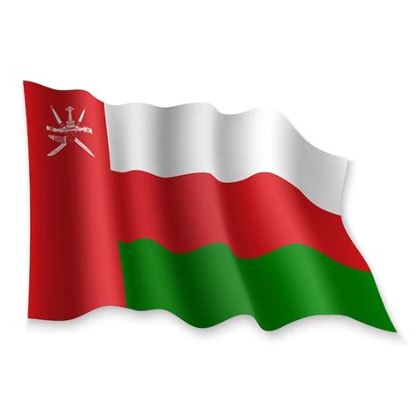 Premium Vector 3d Realistic Waving Flag Of Oman On White Background