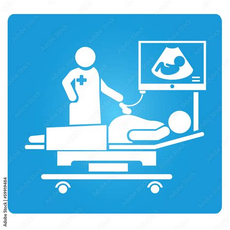 Ultrasound Symbol Pregnant Woman Getting Ultrasound Stock Vector