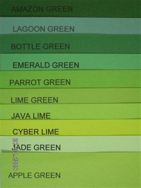 Shades Of Green Green Color Chart Shades Of Green Green Paint Colors