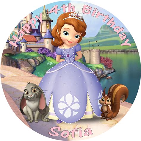 PRINCESS SOFIA THE FIRST EDIBLE ROUND PRINTED CAKE TOPPER DECORATION