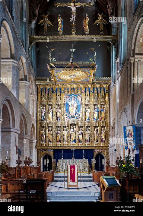 Das Schiff Und Der Chancel Von Wymondham Abbey In Norfolk Zeigen Die