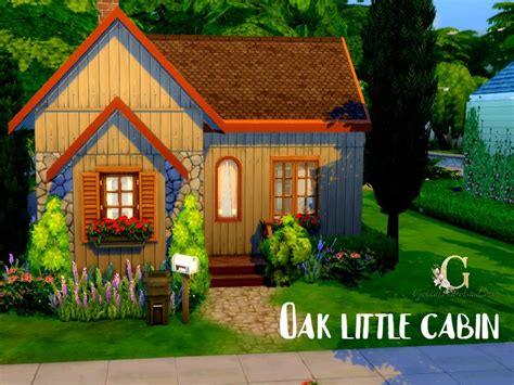 Oak Little Base Game Cabin By Genkaiharetsu From Tsr • Sims 4 Downloads