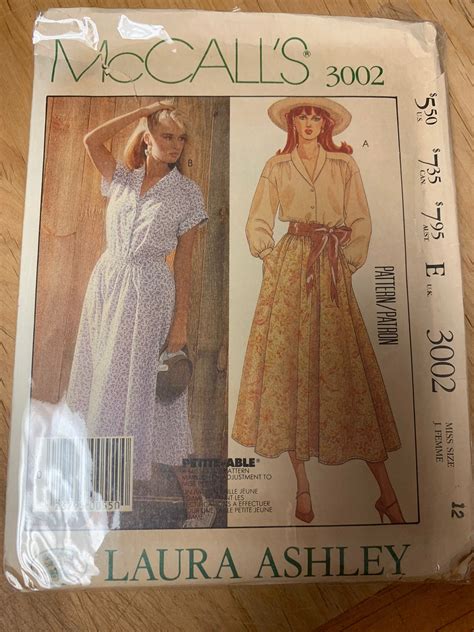 Mccalls Laura Ashley 3002 Sewing Pattern Etsy