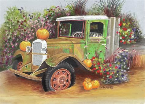 Autumn Truck Mixed Media By Lora Duguay Fine Art America