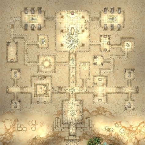 Desert Tomb Battlemaps In 2021 Dungeon Maps Map D D Maps