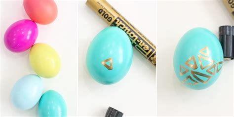 Diy Gold Geometric Easter Eggs Lovely Indeed