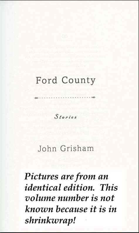 Ford Country Stories John Grisham Limited Numbered First Edition