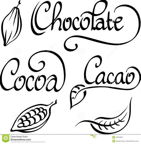 Cocoa Cacao Chocolate Vector Set Of Dessert Spices Logos Labels