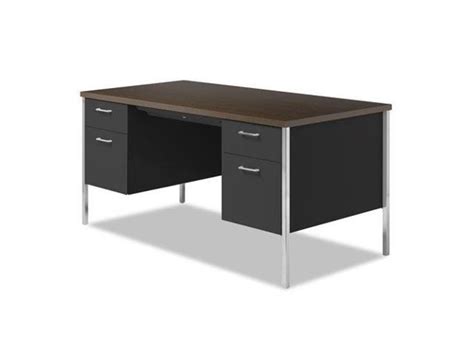 Alera Alesd6030bm Double Pedestal Steel Desk Metal Desk 60w X 30d X