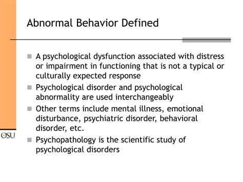 Ppt Psychology 3443 Abnormal Psychology Powerpoint Presentation